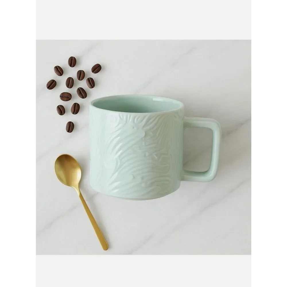 Starbucks Mint Green Siren Mermaid Tail Textured Ceramic Collectible  Coffee Mug